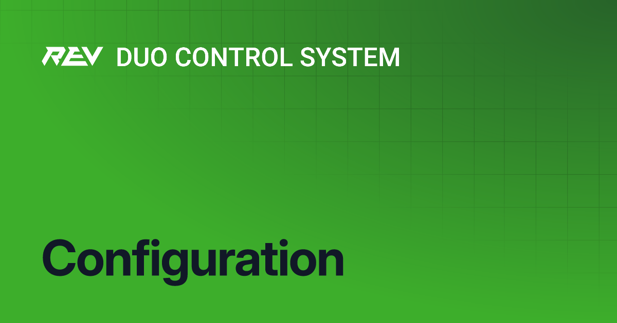 Configuration | DUO Control System