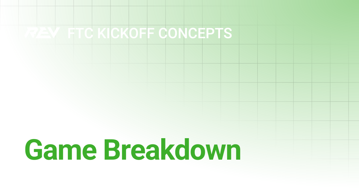 Game Breakdown | FTC Kickoff Concepts | REV Robotics Documentation